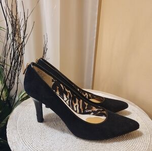 Ann Klein iflex suede leather black hills women size 9M